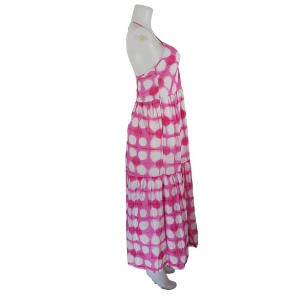 Maeve by Anthropology Pink White Polka Dot Summer Festive Maxi Dress XS NWT - Picture 8 of 10